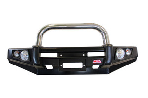 MCC 'FALCON STAINLESS 3 LOOP' SINGLE LOOP BULLBAR WITH PLATES TO SUIT NISSAN NAVARA D40 05-15 & PATHFINDER R51 05-10 (GROOVE)