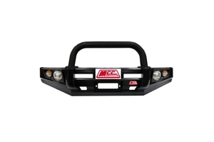 MCC BLACK SINGLE LOOP FALCON BAR WITH PLATES AND FOGS TO SUIT MITSUBSHI PAJERO SPORT 12/2015-2020