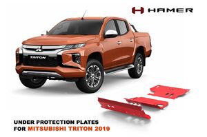 HAMER UNDER BAR PROTECTION PLATES TO SUIT MITSUBISHI TRITON MR (2018-ON)