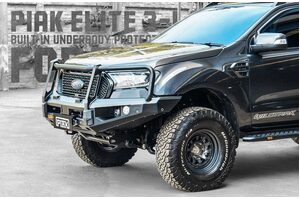 PIAK ELITE POST BAR W/ ORANGE TOW POINTS & UNDER BAR PLATES TO SUIT FORD RANGER & EVEREST (2015-2021)