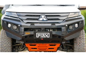 PIAK ELITE NO LOOP BULL BAR W/BLACK TOW POINTS & ORANGE UNDERBODY TO SUIT MITSUBISHI PAJERO SPORT QF (2019-ON)