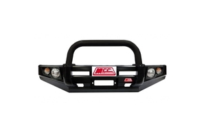 MCC FALCON BLACK SINGLE LOOP BULLBAR W/FOGS AND PLATES TO SUIT MITSUBISHI PAJERO SPORT 2020 ON