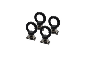 RACKS BRAX BUFF 4MM EYE BOLT TIE DOWN KIT IN BLACK (4 PACK)