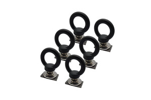 RACKS BRAX BUFF 4MM EYE BOLT TIE DOWN KIT IN BLACK (6 PACK)