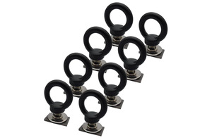 RACKS BRAX BUFF 4MM EYE BOLT TIE DOWN KIT IN BLACK (8 PACK)