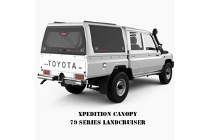 RHINOMAN XPEDITION CANOPY (WHITE) TO SUIT DUAL CAB 79 SERIES TOYOTA LAND CRUISER (1985-ON)